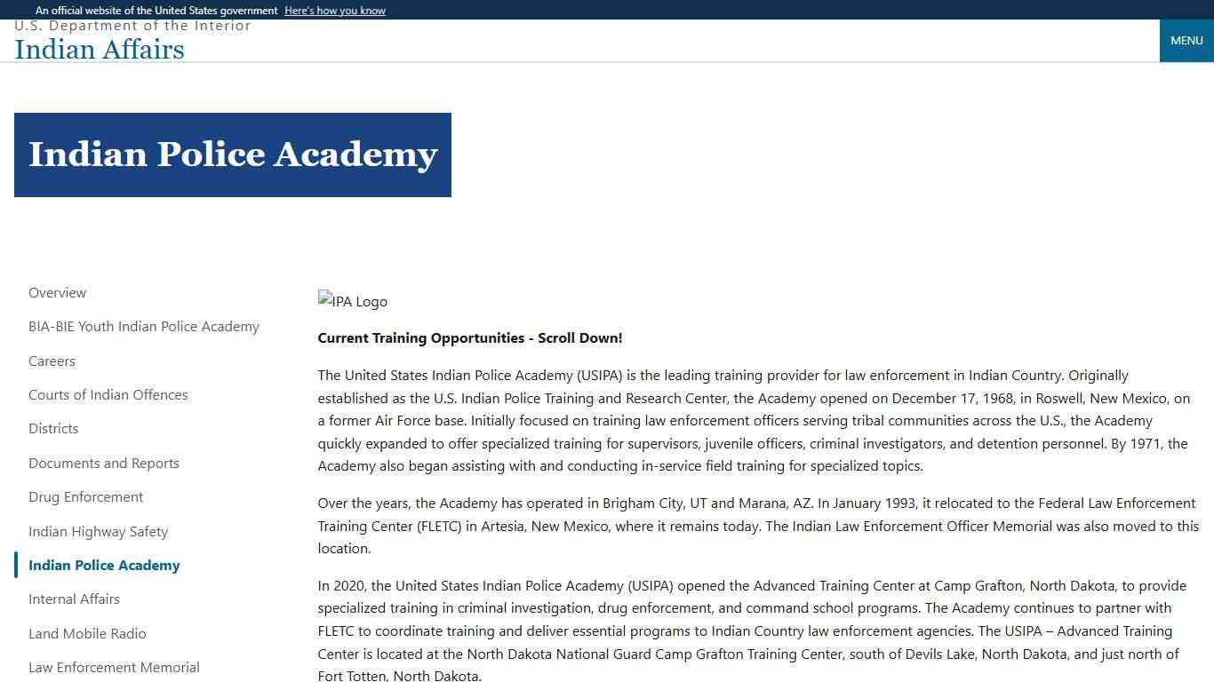 Indian Police Academy Indian Affairs